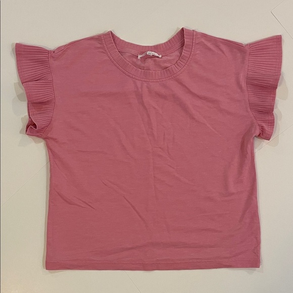 Jane and Delancey Tops - Pink Ruffle Sleeve Top Size S